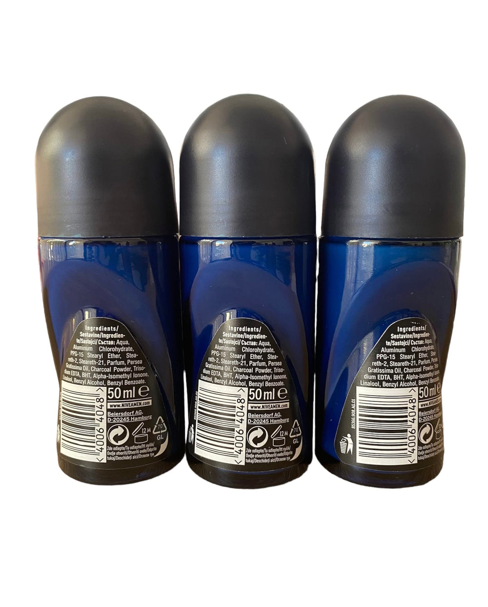 NIVEA Men roll-on application image showing easy glide for quick underarm refreshment.