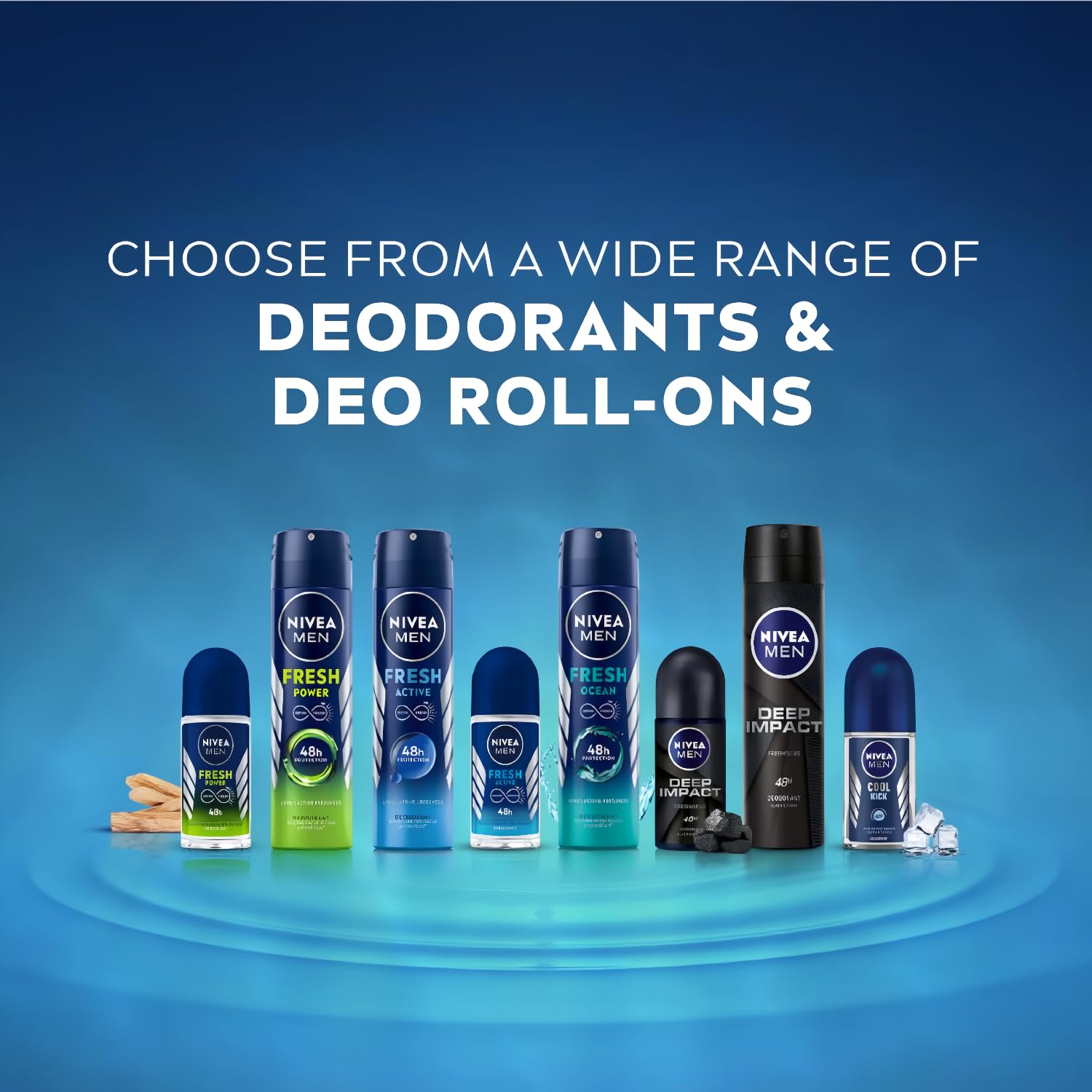 NIVEA MEN Fresh Ocean Déodorant etiquette — étiquette claire indiquant le parfum marin.