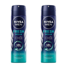 NIVEA MEN Fresh Ocean Déodorant flacon bleu — fraîcheur durable.
