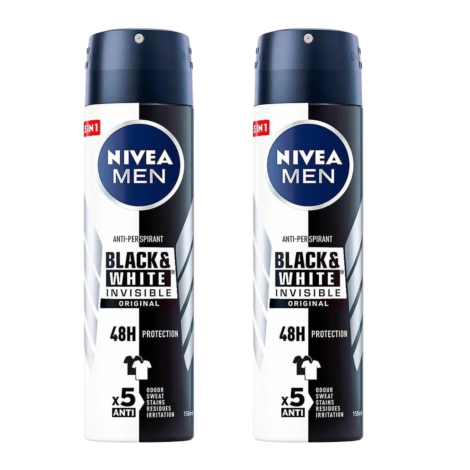 Emballage deux paquets NIVEA Men Invisible, pratique et économique.