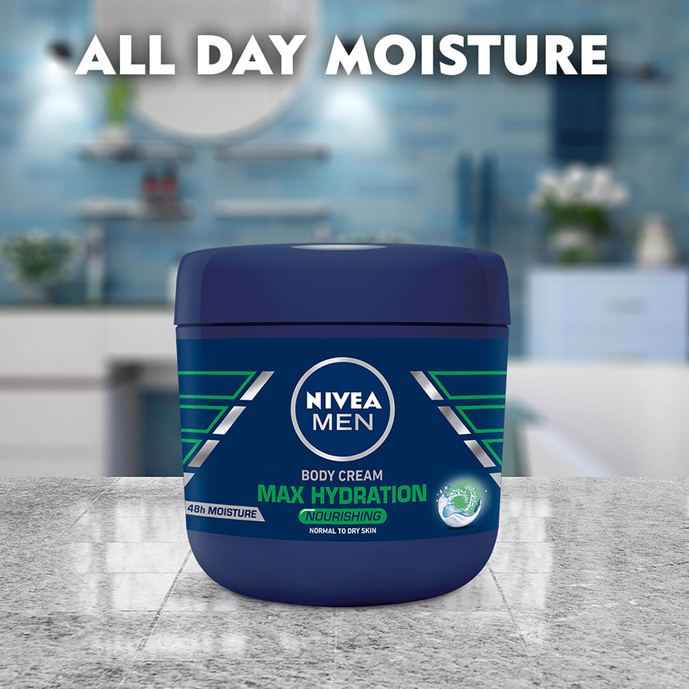 NIVEA Men Max Hydration, texture crèmeuse offrant une absorption agréable.