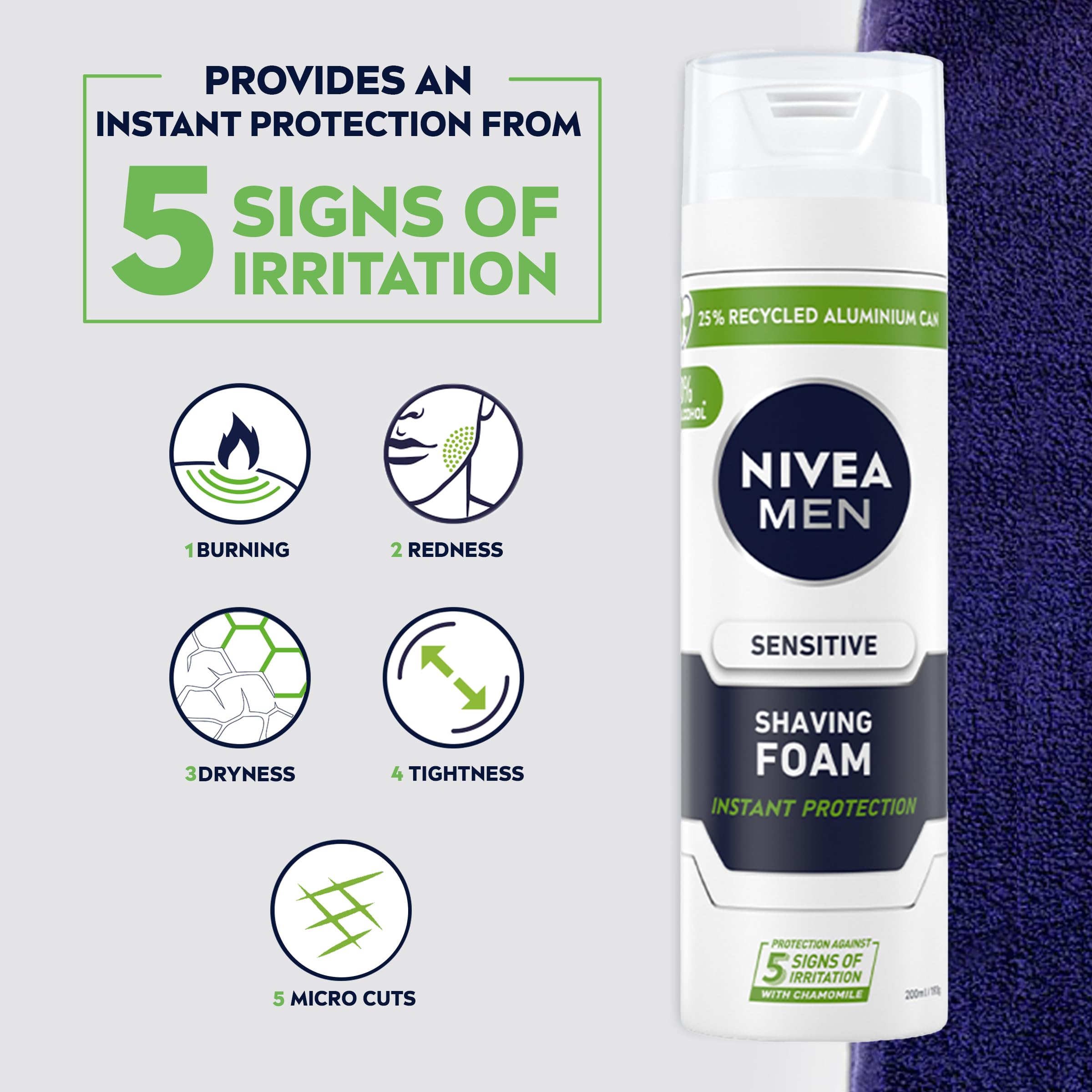 NIVEA MEN Mousse-application rapide offrant un rasage fluide.