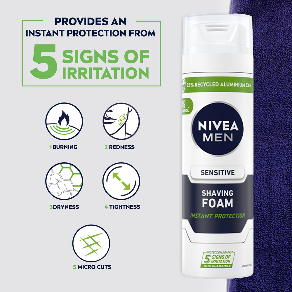 NIVEA MEN Mousse-application rapide offrant un rasage fluide.