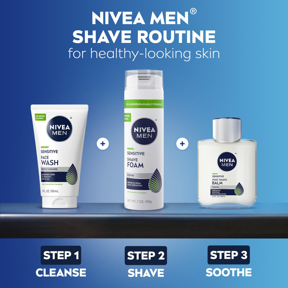 NIVEA MEN Sensitive, pack trio pour une routine post-rasage complète.