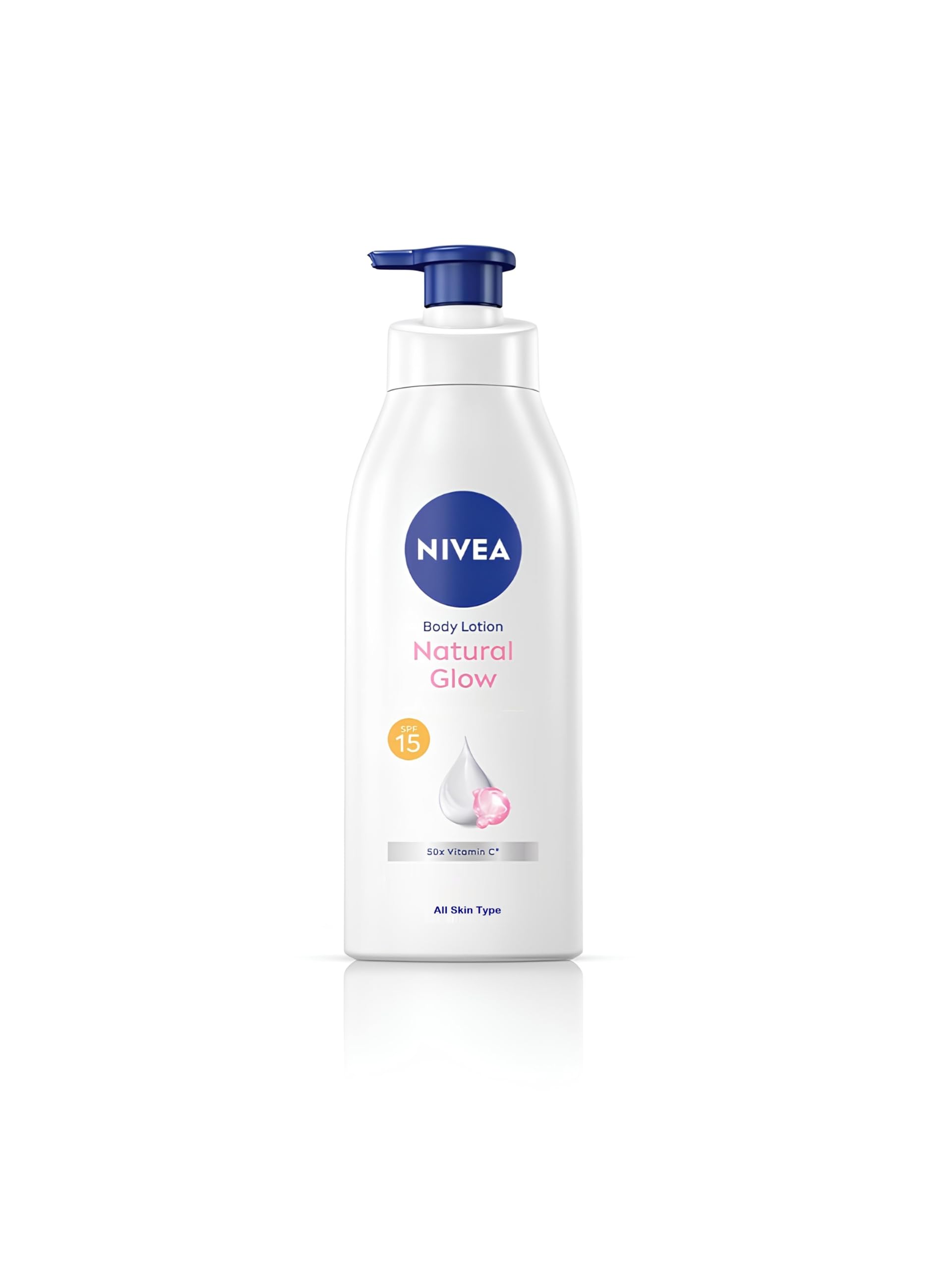 NIVEA Natural Glow Cell Repair, bouteille du produit prête à l hydratation quotidienne.