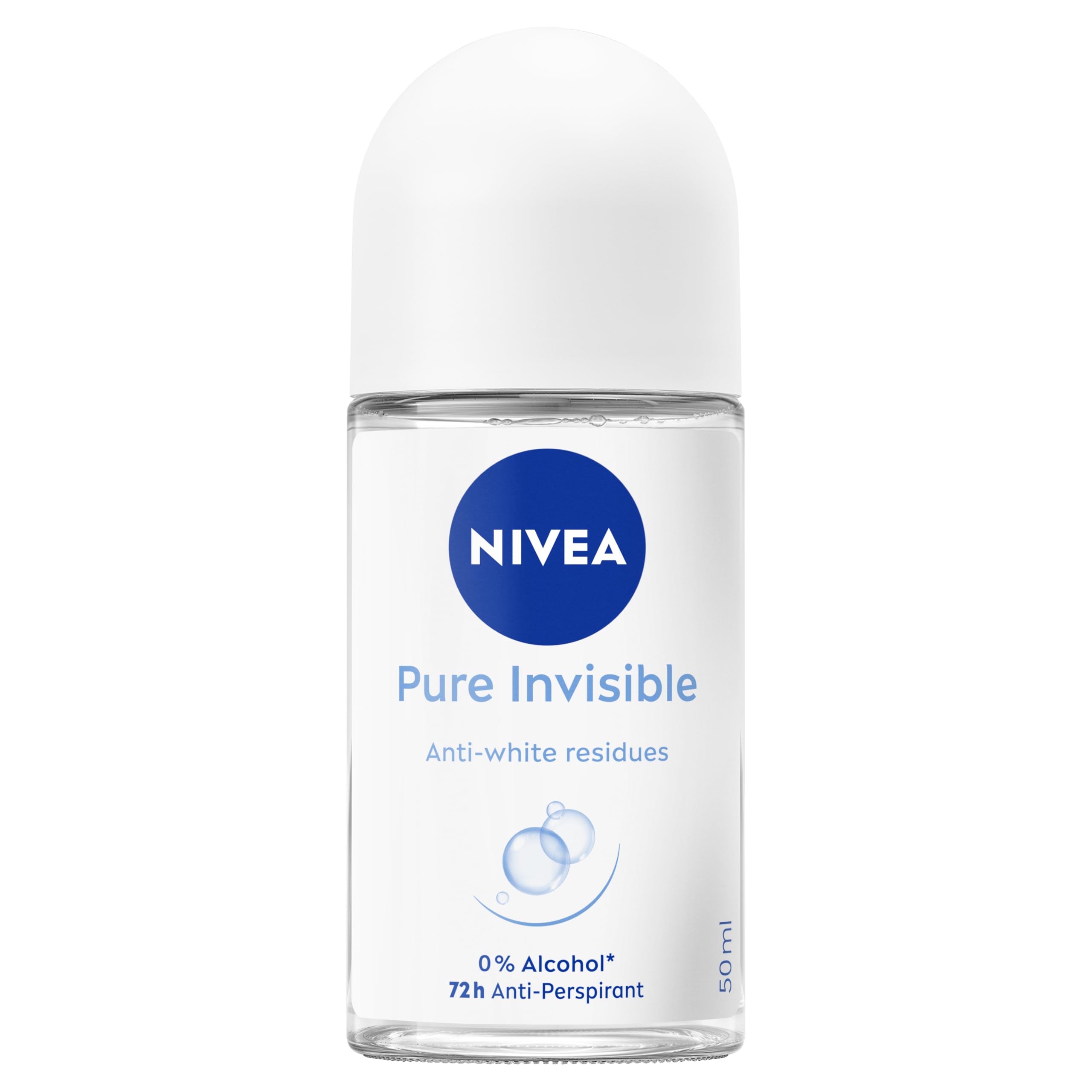 NIVEA Pure Invisible rouleau, bouteille 50 ml, fraîcheur légère durable.