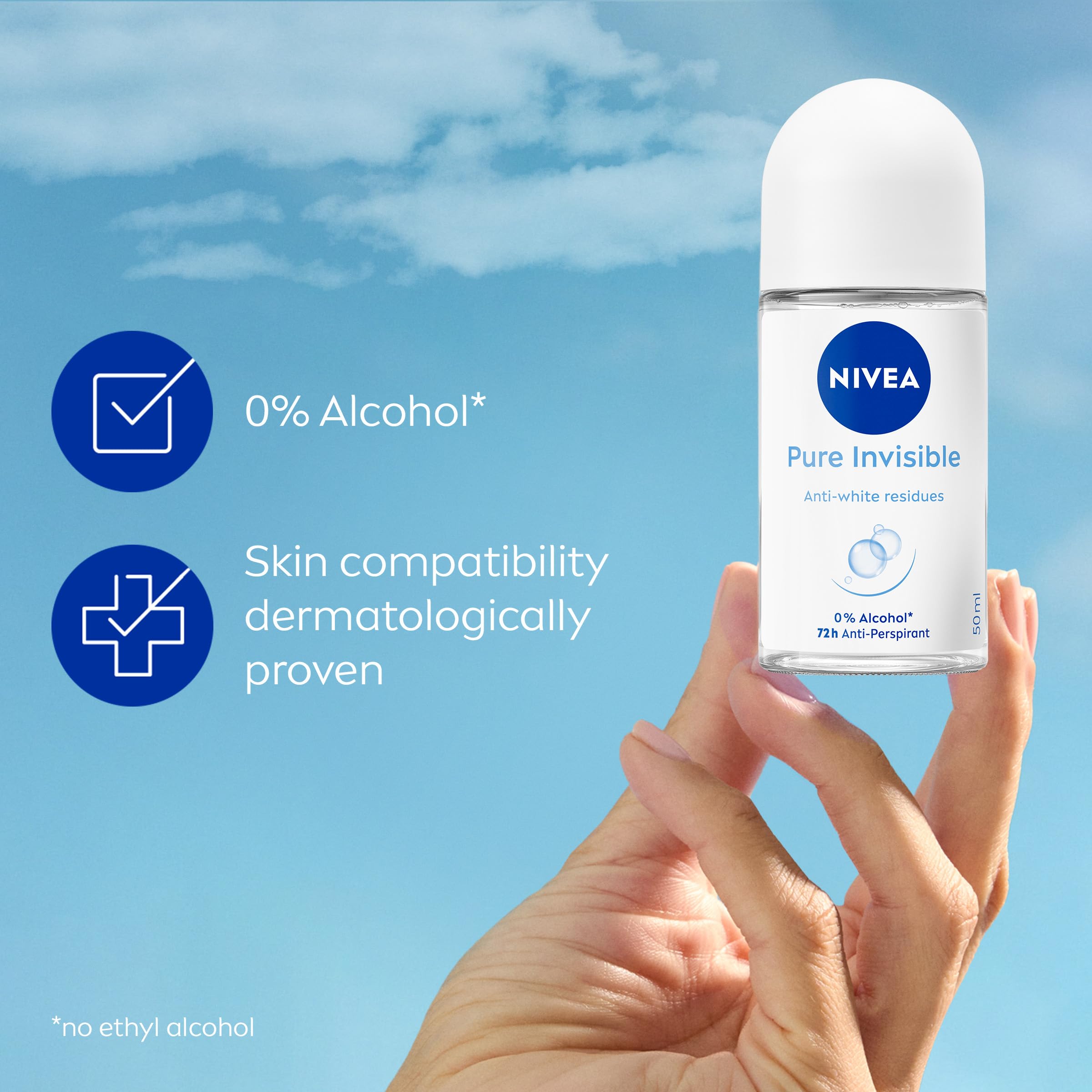 Protection 48 heures grâce à NIVEA Pure Invisible.