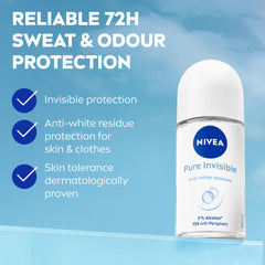 Texture liquide fraîche du déodorant NIVEA Pure Invisible.