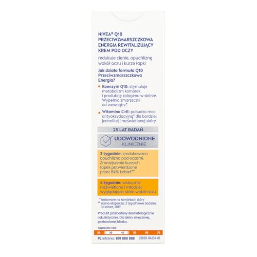 NIVEA Q10 Contour des Yeux — application facilitée par le massage, usage quotidien.