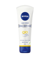 Tube de Crème Mains NIVEA Q10 3 en 1, soin rapide et pratique.