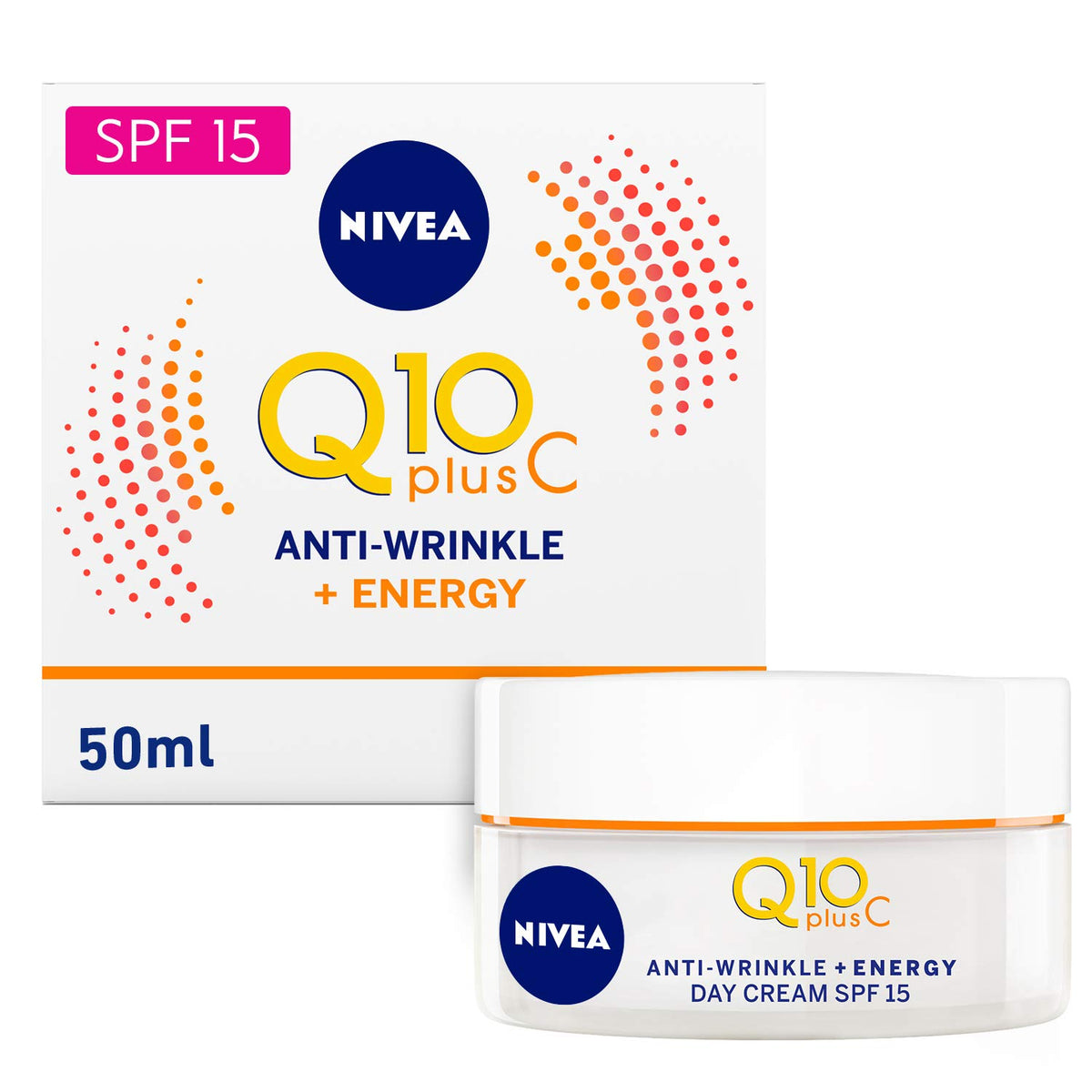 NIVEA Q10 Énergie crème jour en flacon, hydratation durable et teint lumineux