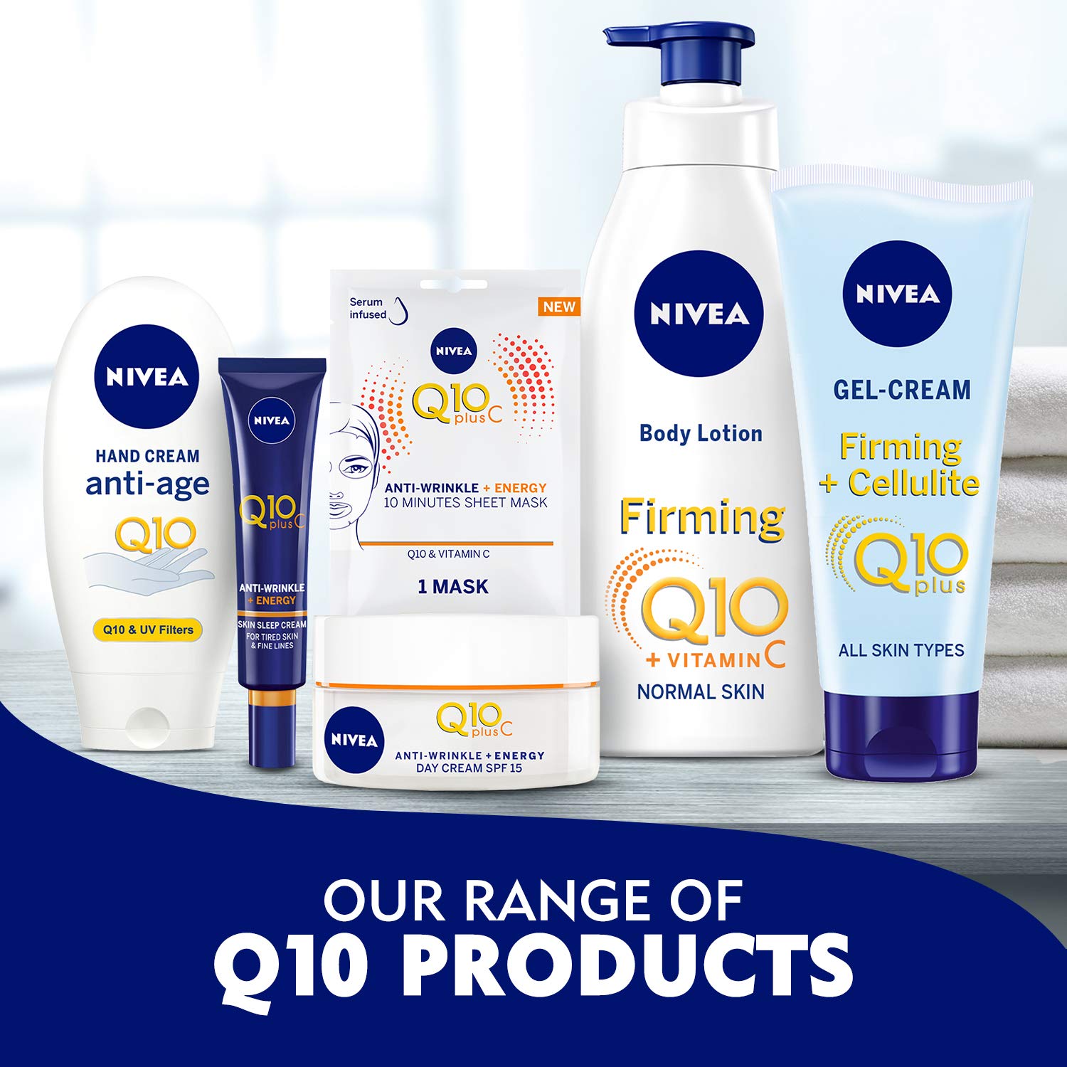Protection solaire SPF15 intégrée à la crème de jour NIVEA Q10 Énergie