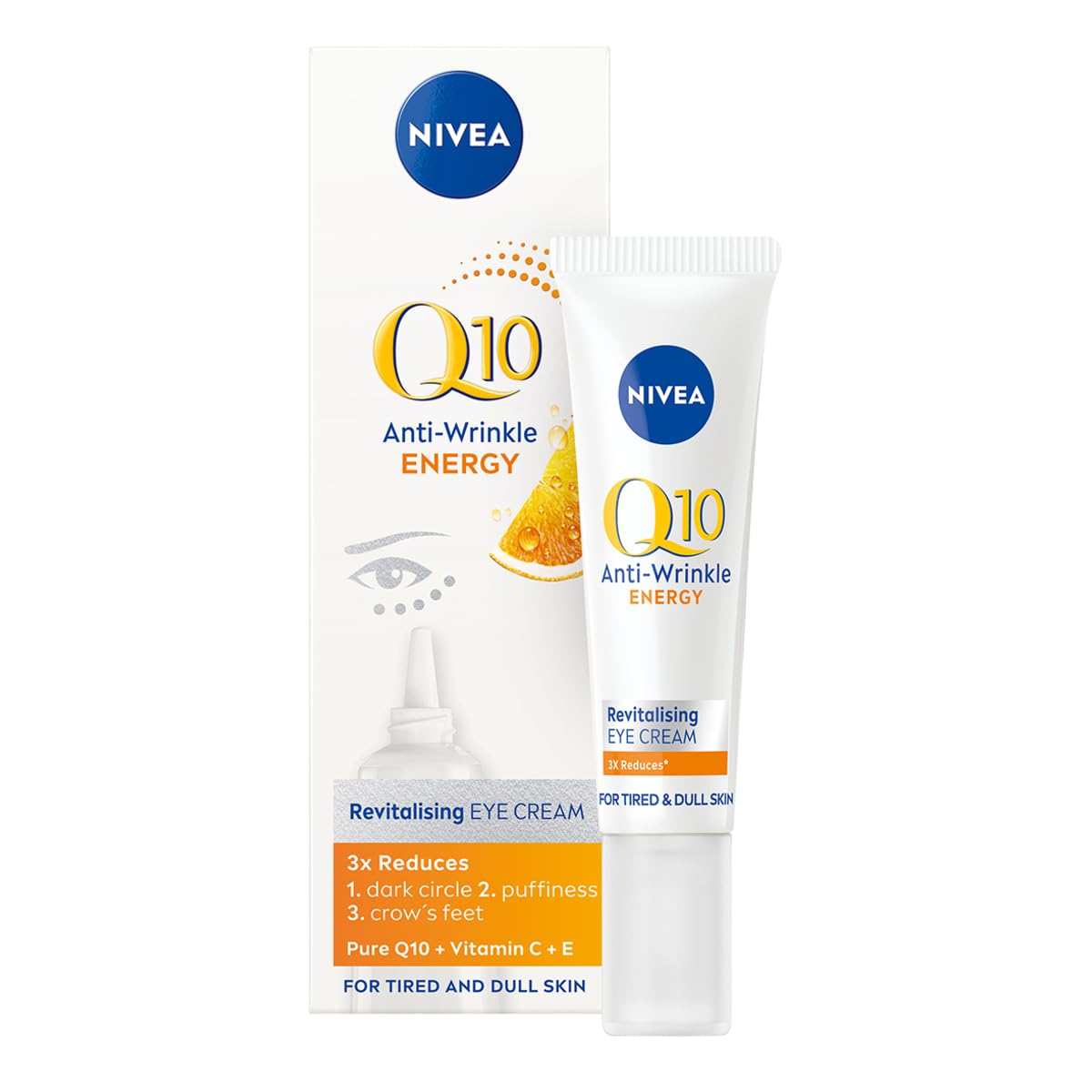 NIVEA Q10 Contour des Yeux — flacon 15 ml, énergie et hydratation autour des yeux.