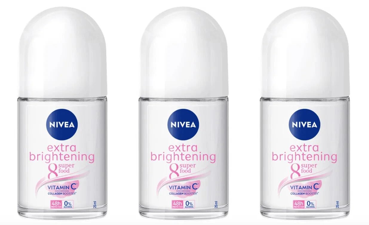 NIVEA roll-on éclaircissant 25 ml, flacon compact pour fraîcheur quotidienne