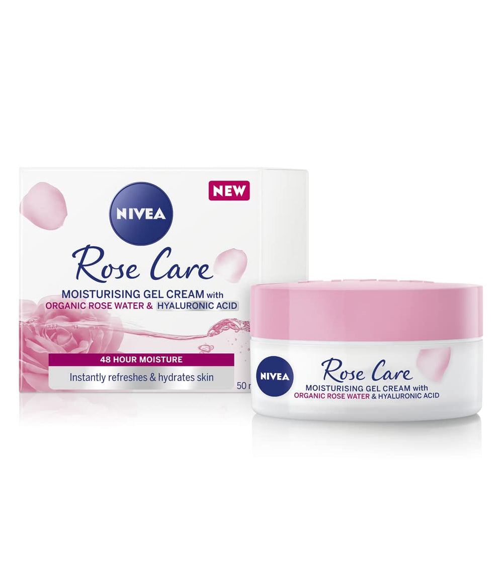 NIVEA Rose Gel Crème, eau de rose et hydratation durable pour le jour.