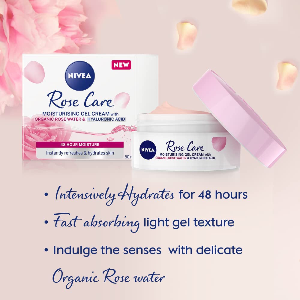 Hydratation 24 heures offerte par NIVEA Rose Gel Crème.