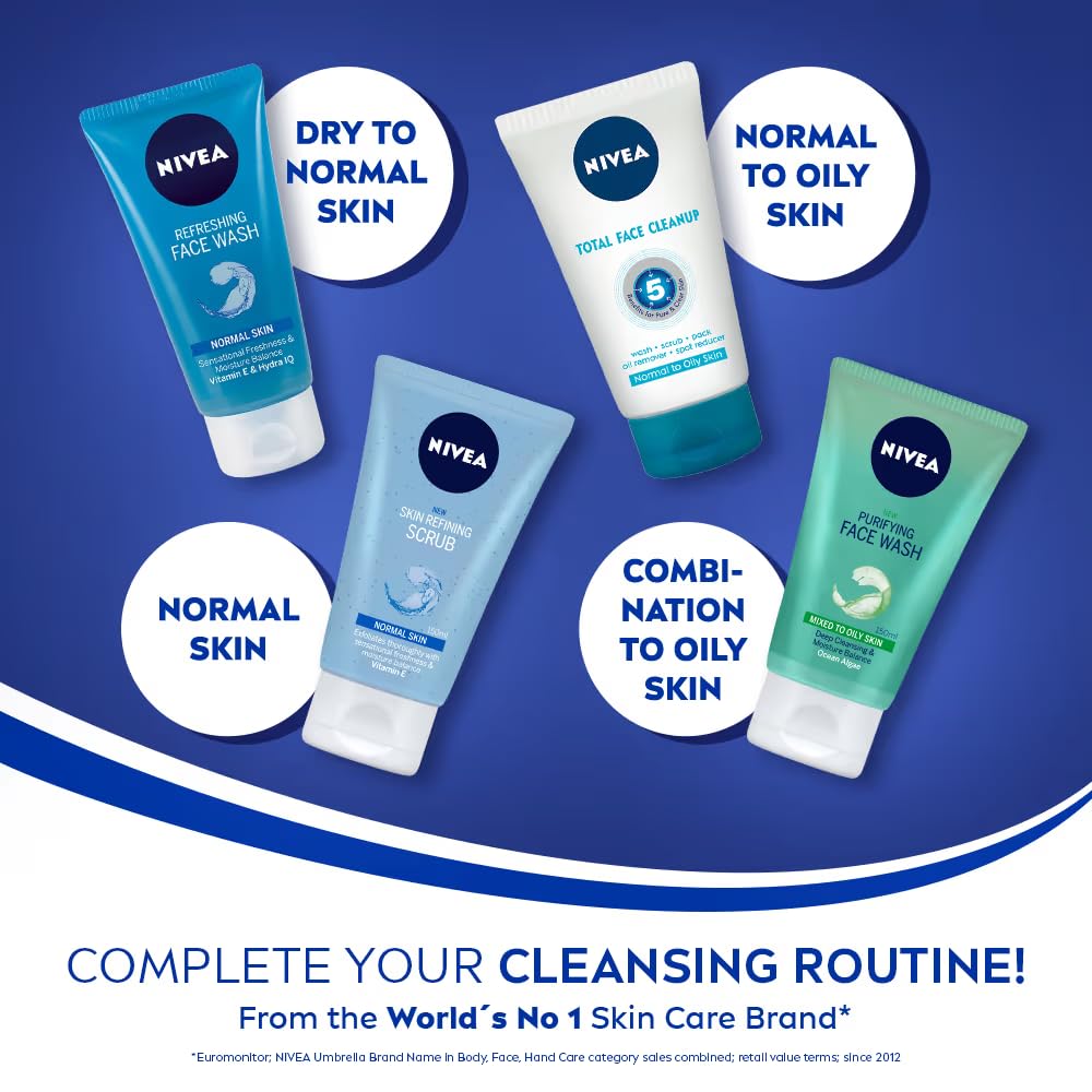NIVEA routine quotidienne visage, nettoyage rapide et efficace au quotidien.