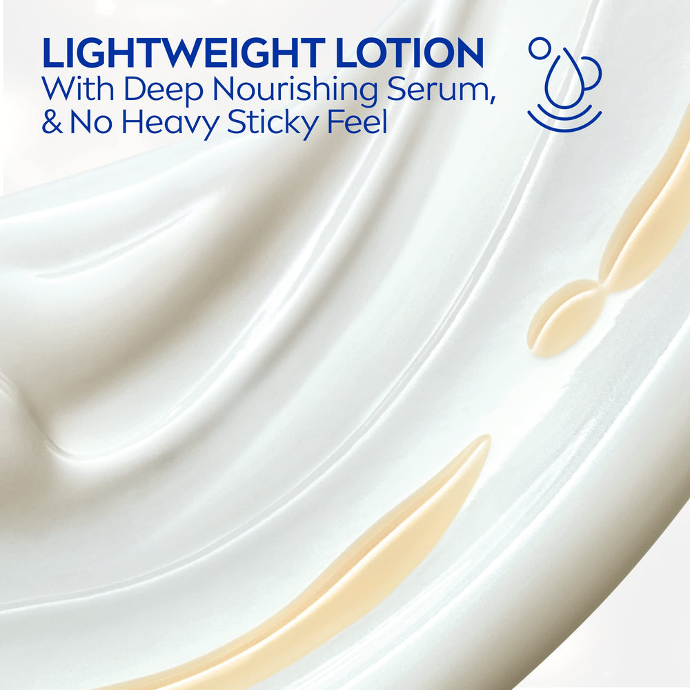 Lotion NIVEA Shea Nourish, application rapide sans fini gras.