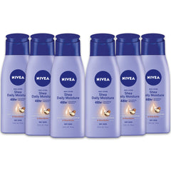 Flacon NIVEA Shea Nourish, lot de 6, hydratation durable.