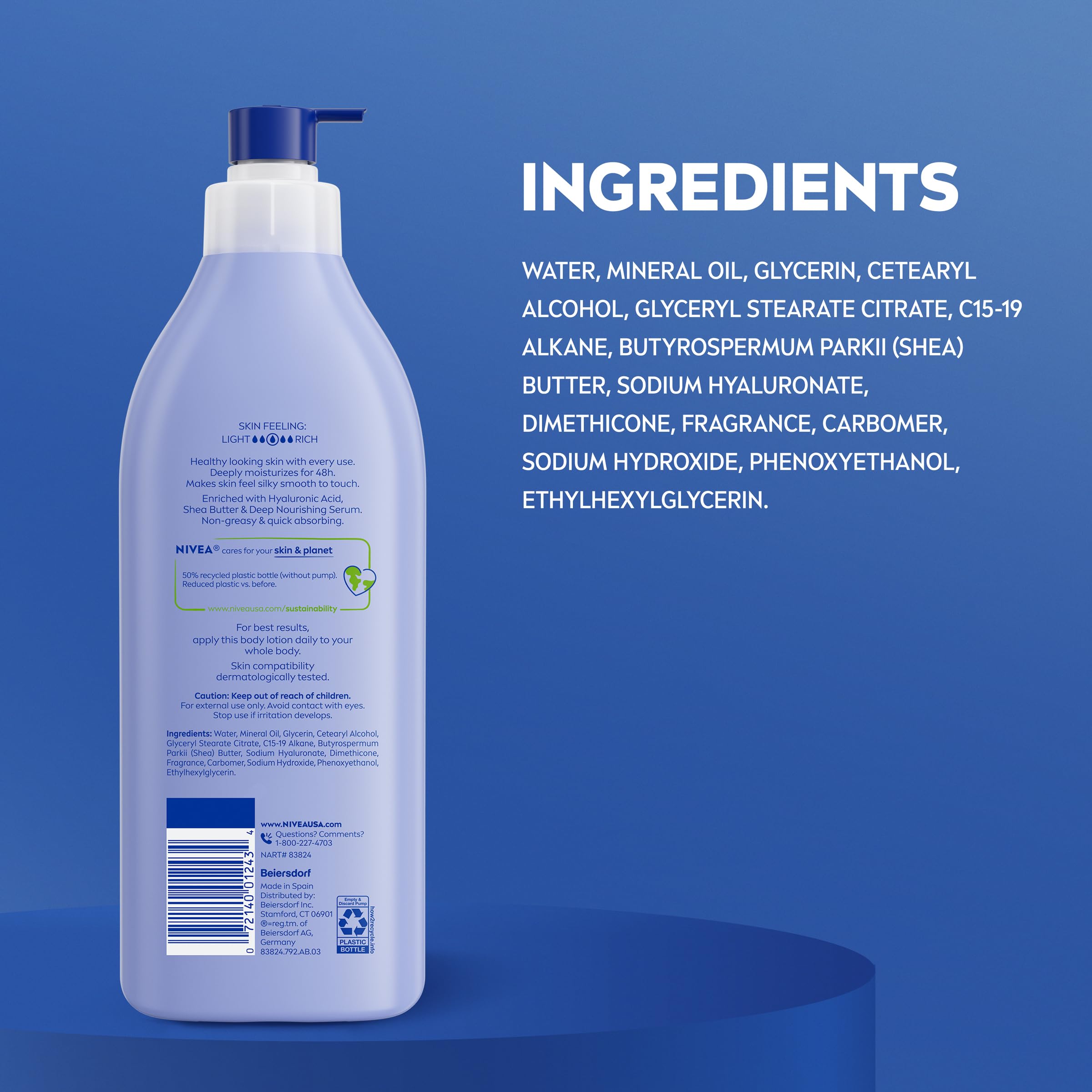 Soin hydratant NIVEA Shea Nourish, prêt à l’emploi et non gras.