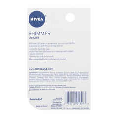 NIVEA Shimmer Radiant Lip Care being applied with a light glide.
