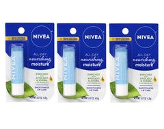 NIVEA Smoothness Baume-levres SPF15, emballage trio, assure une hydratation durable.
