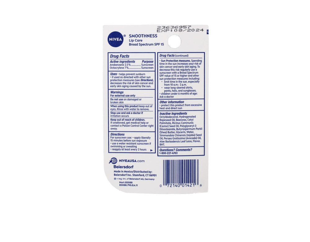 NIVEA Smoothness Lèvres, application après exposition au soleil, confort rapide.