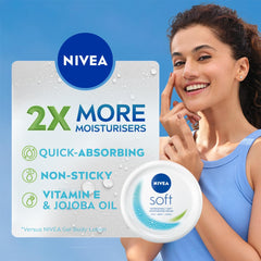 Vitamine E et huile de jojoba dans NIVEA Soft pour nourrir en douceur.