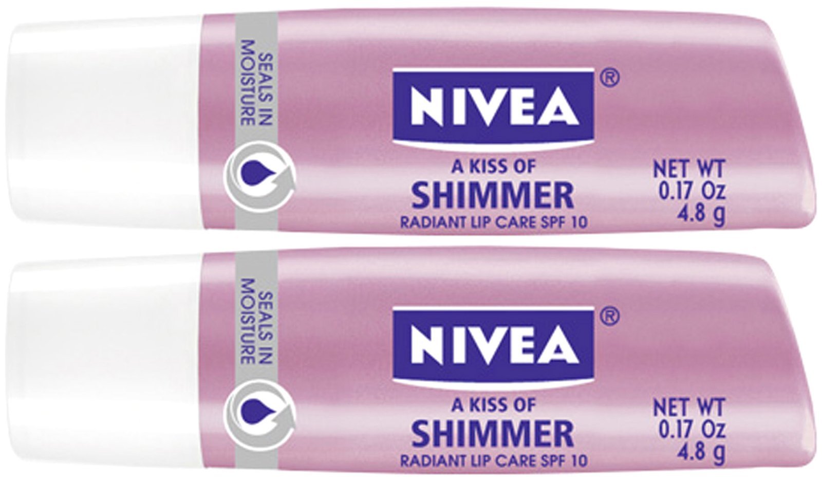 NIVEA Soin Lèvres Stick Éclat Nacré pour hydratation et fini lumineux, pratique en déplacement.