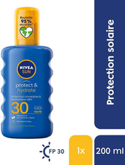 NIVEA Soleil Vaporisateur SPF30, flacon de 200 ml pratique pour l'été.