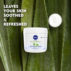 Texture crème corporelle NIVEA, texture soyeuse pour douceur au quotidien.