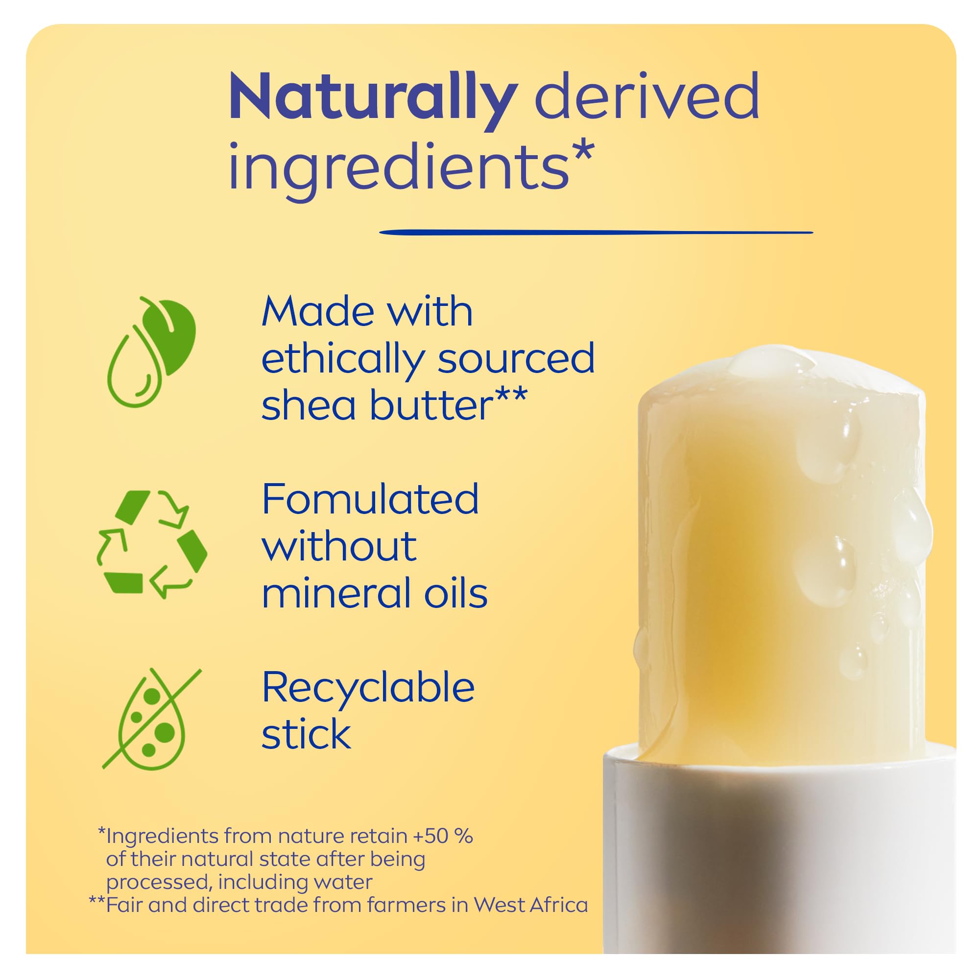 NIVEA Baume lèvres SPF30 texture douce, application rapide.