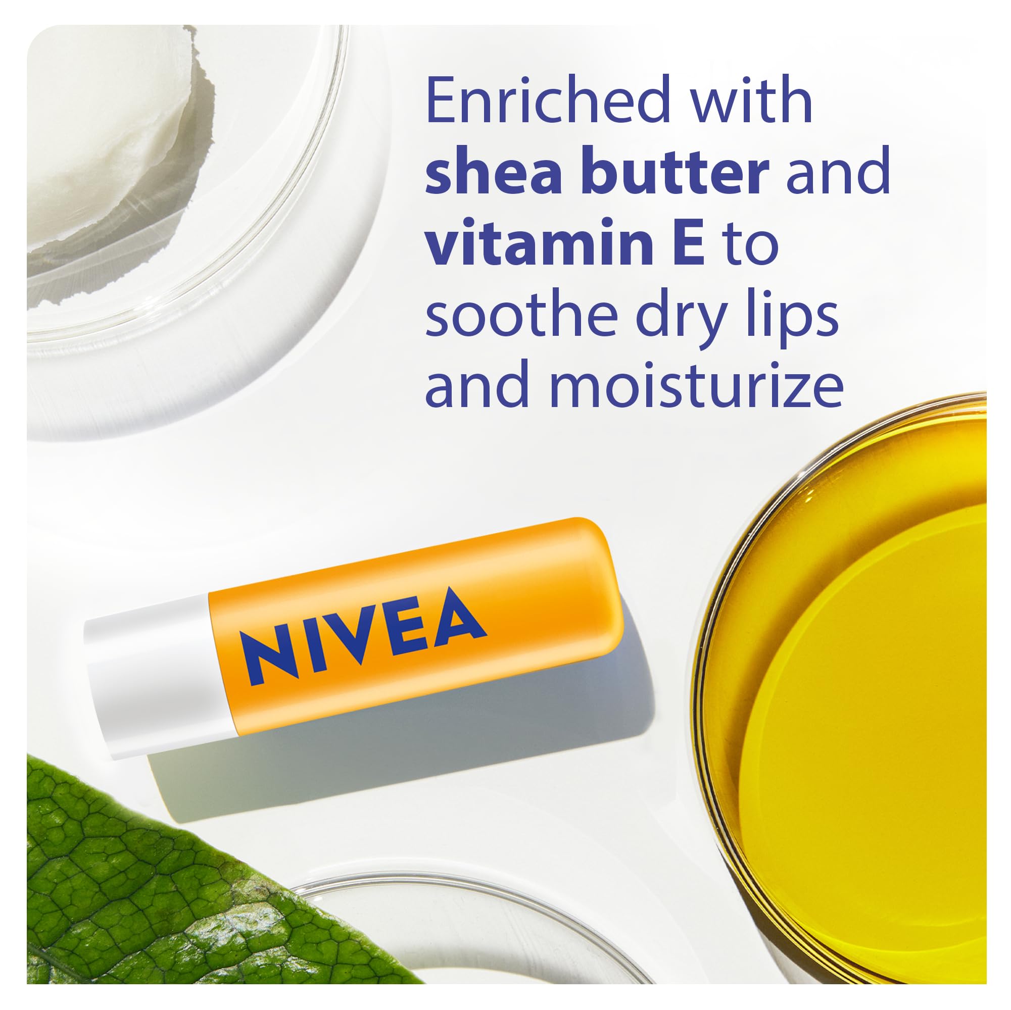 NIVEA Baume lèvres SPF30 texture riche, soin confortable pendant l'été.