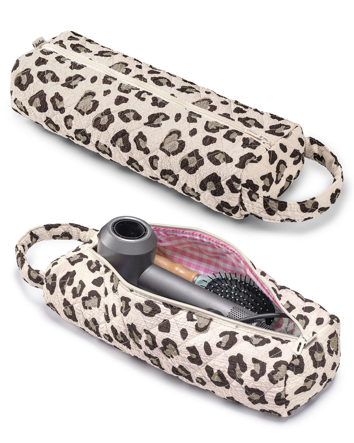 Nixjoro sac-outils capillaires Léopard, rangement pratique pour voyages.
