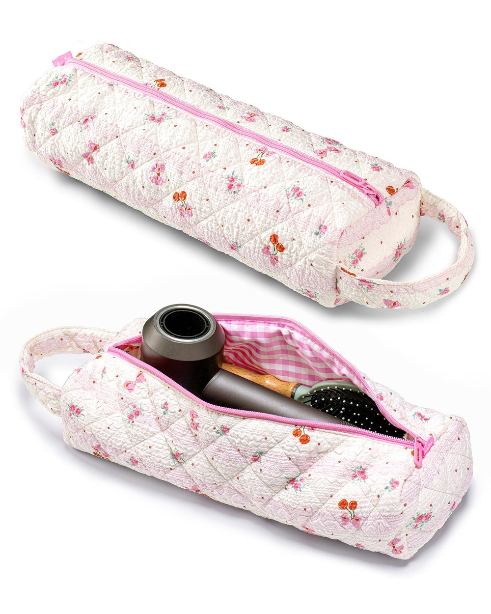 Nixjoro sac-outils-cheveux voyage rose, rangement pratique pour outils en déplacement.