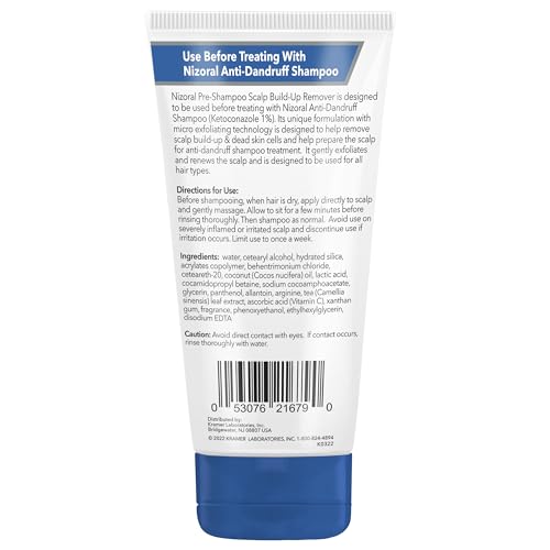 Nizoral Pre-Shampoo: texture micro-exfoliante qui élimine résidus et cellules mortes.