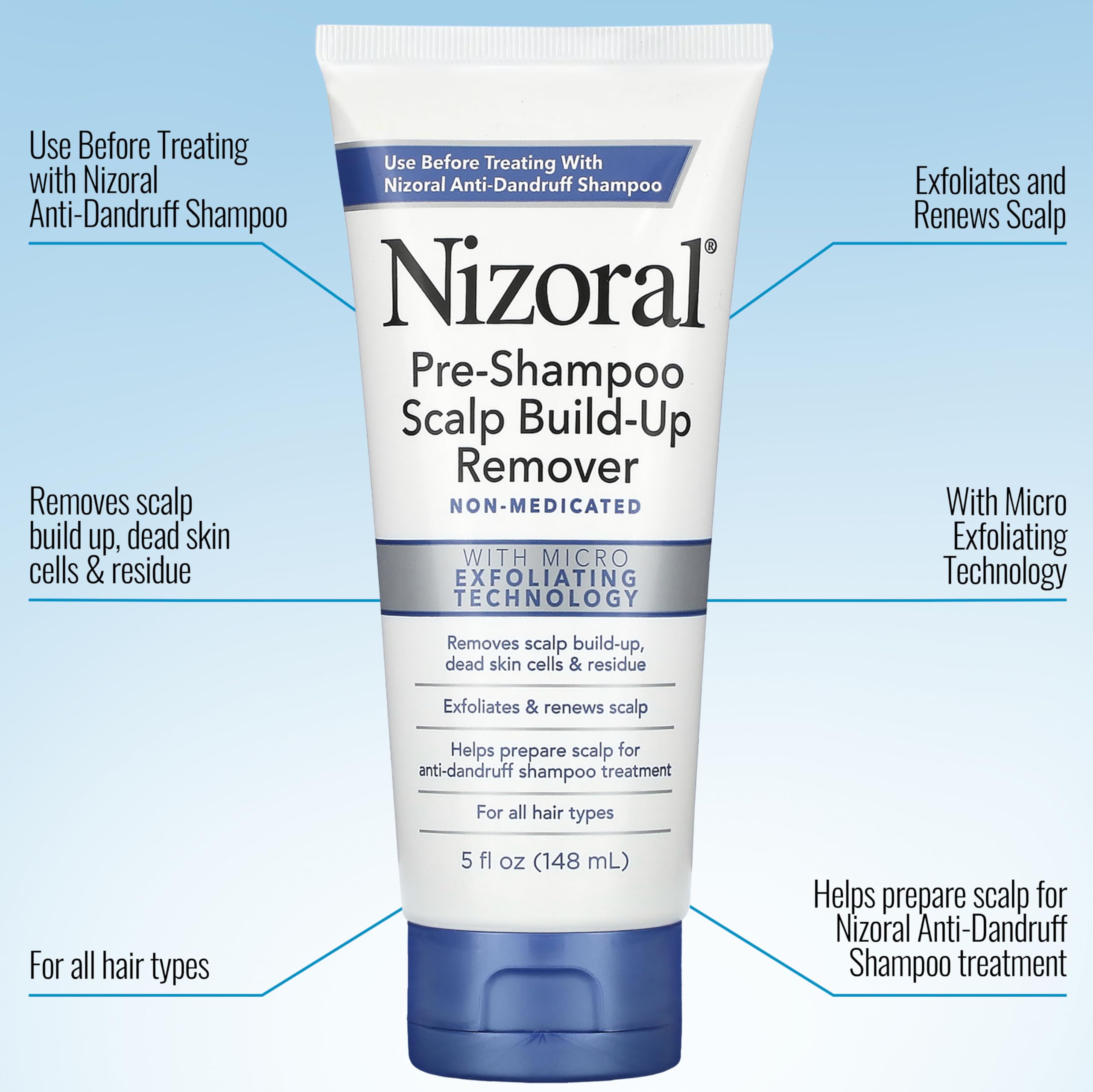 Nizoral Pre-Shampoo: utilisation facile avant le shampoing Nizoral.