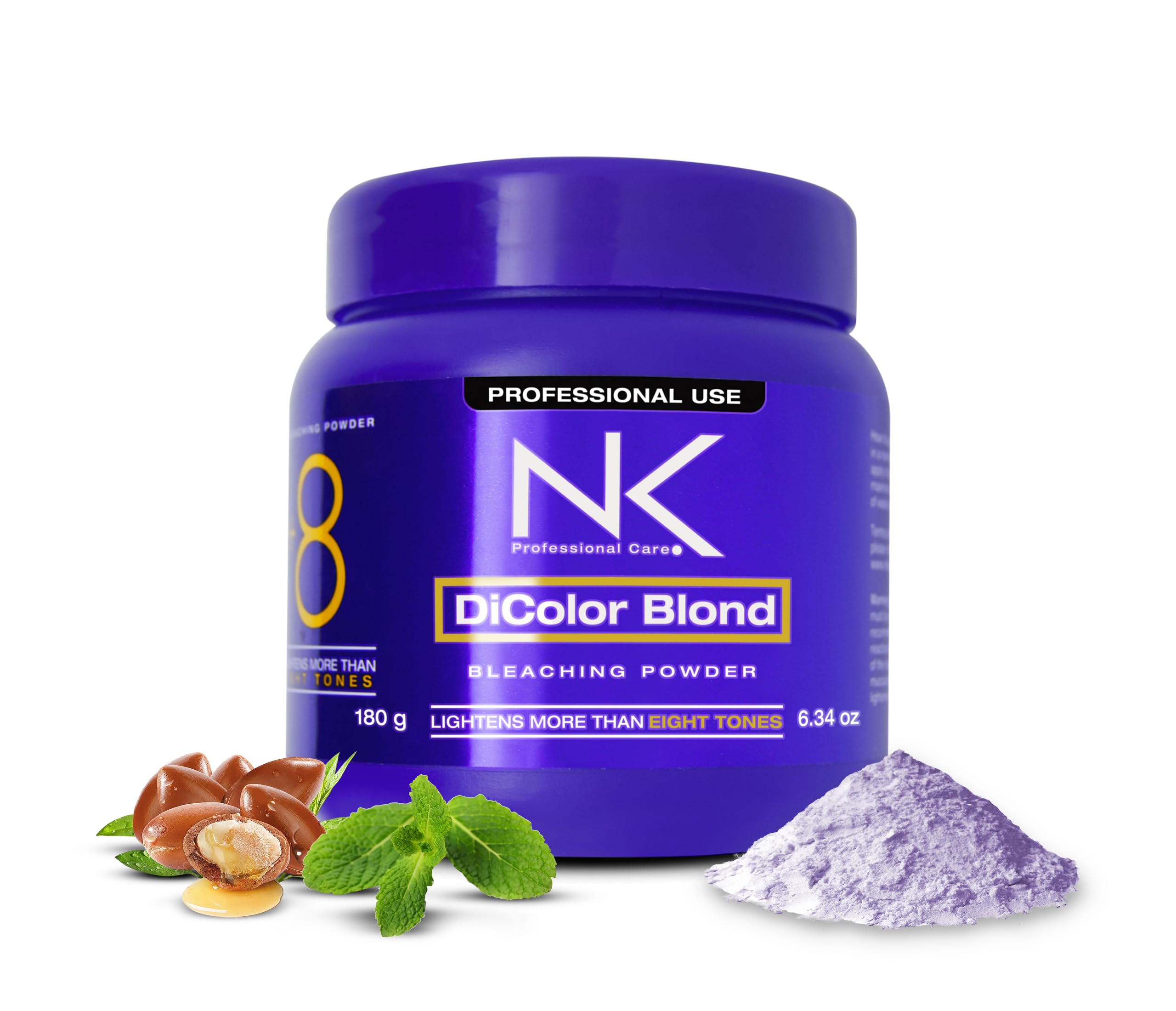 NK Professional Care DiColor Blonde, poudre decolorante: éclaircie jusqu'à 8 niveaux en douceur.