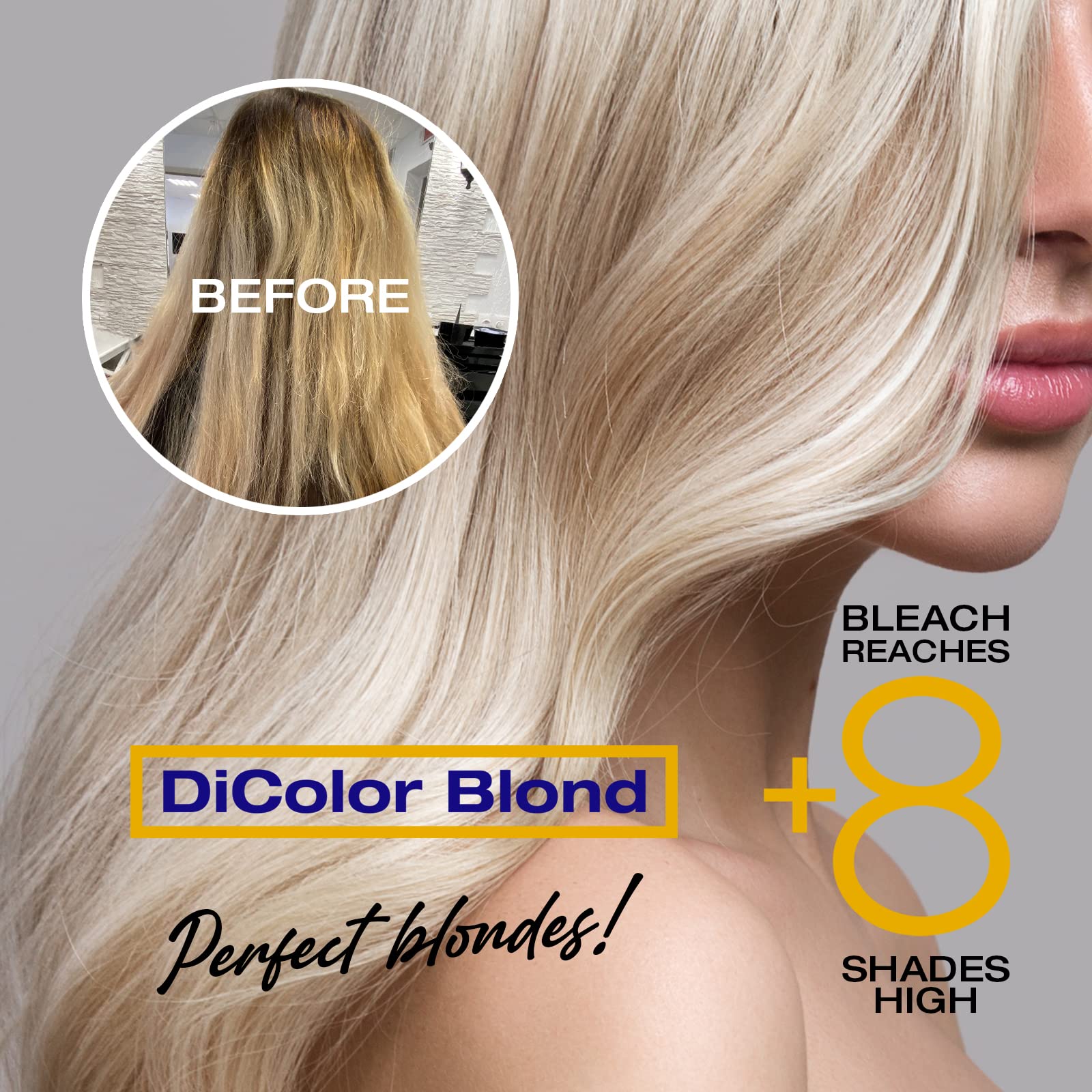 Éclaircissement rapide jusqu'à 8 niveaux avec DiColor Blonde.