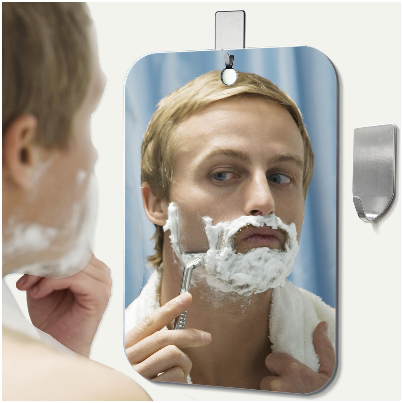 NKJVE Miroir de douche incassable 11x8 offrant un reflet net et durable.
