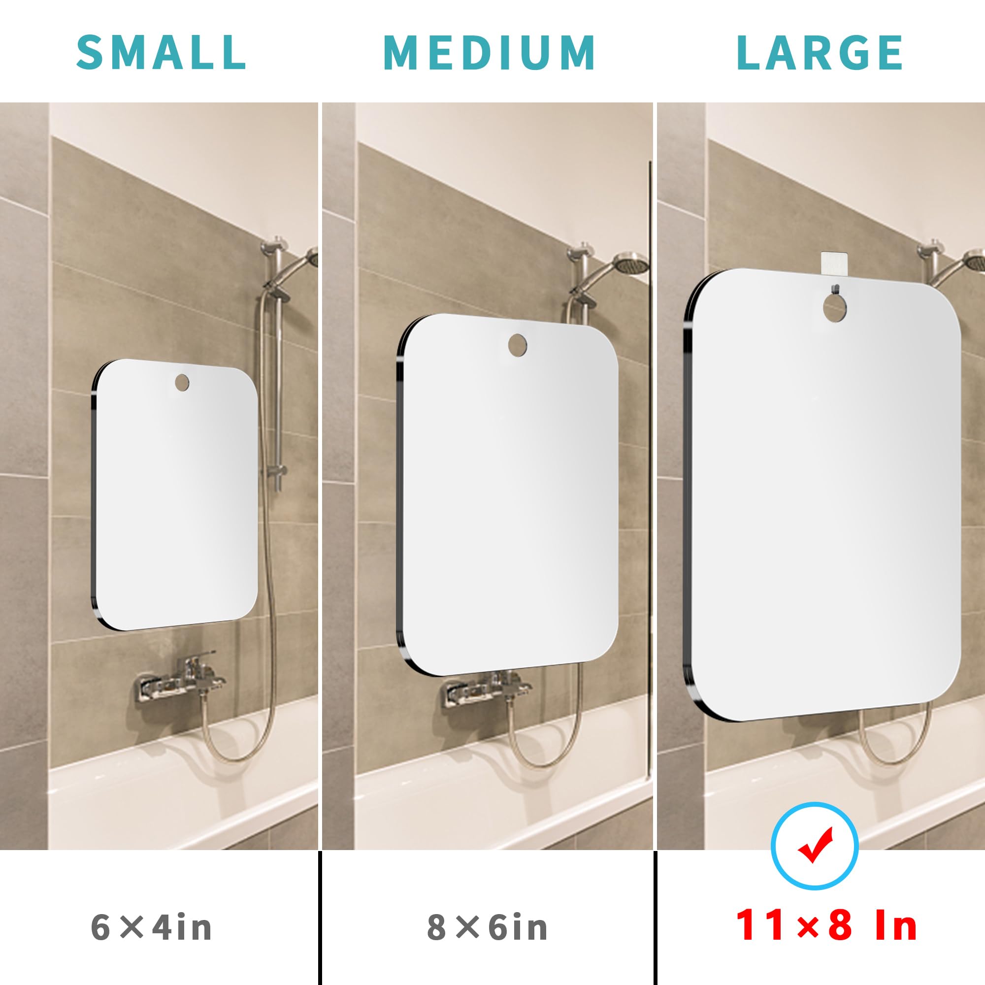NKJVE Miroir anti-buée, reflet clair pour maquillage et rasage.