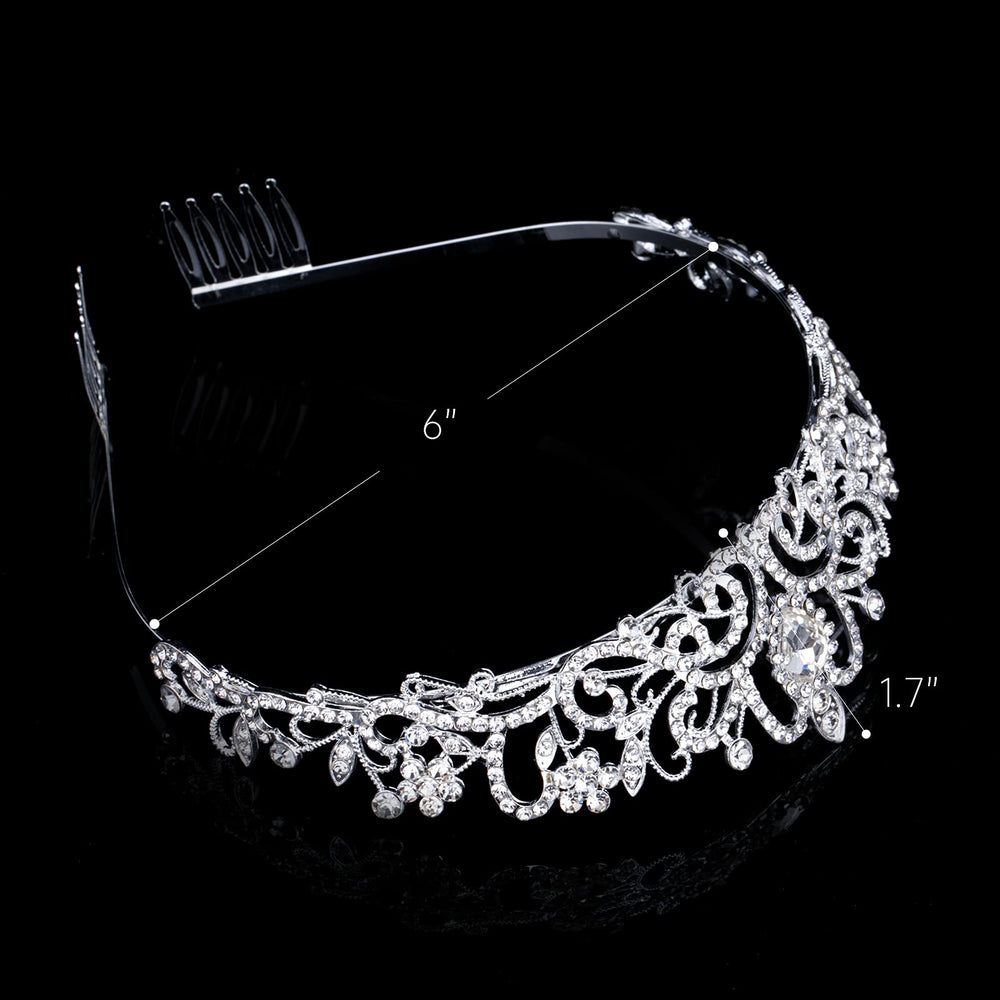 Nljihkure accessoires cheveux couronne cristal argent, idée cadeau chic.