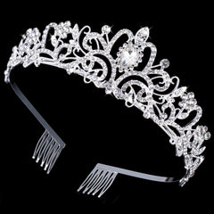 Nljihkure couronne princesse cristal argent vue proche pour un effet chic.