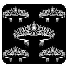 Nljihkure ensemble cinq couronnes cristal argent peignes, pour un look festif et élégant.