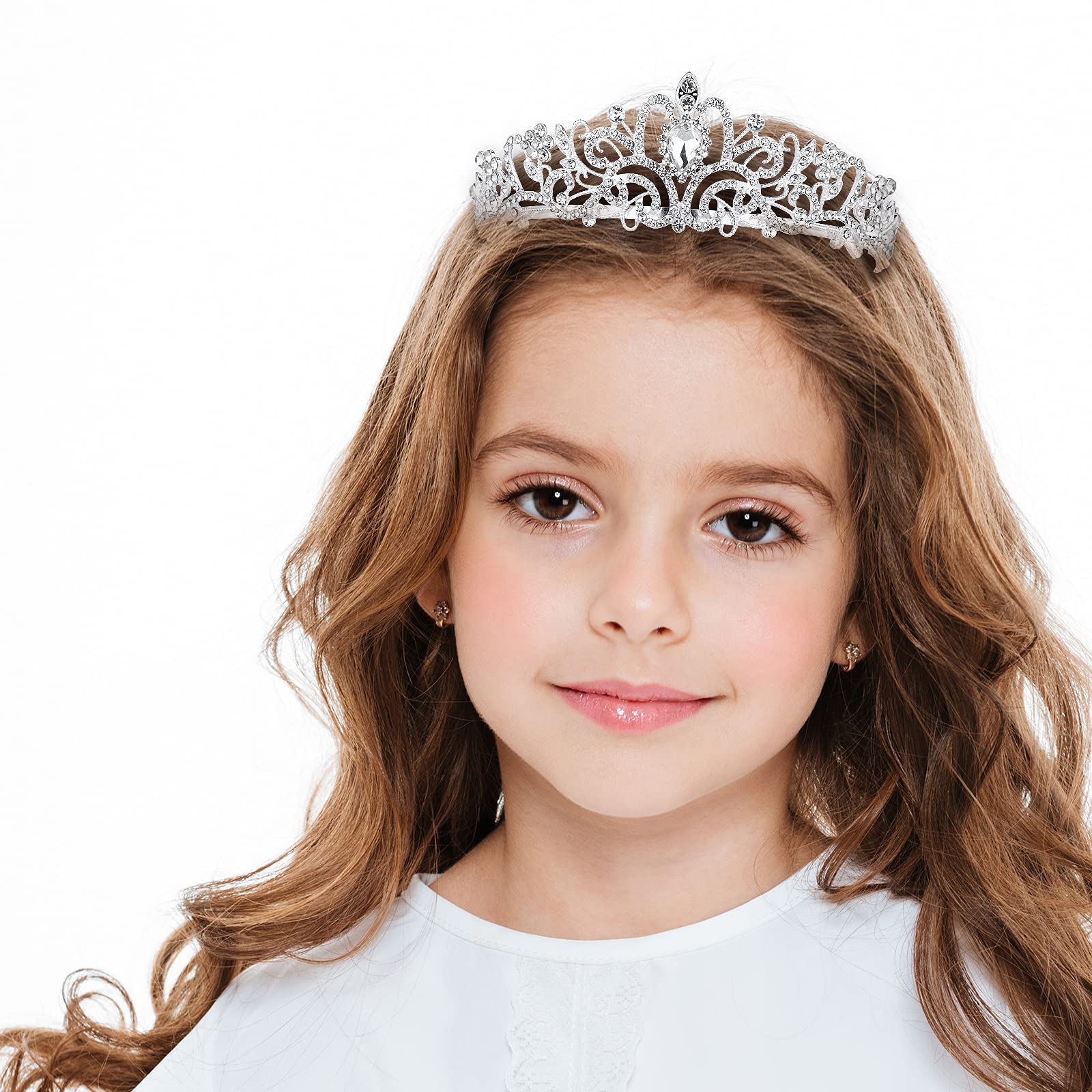 Nljihkure peigne couronne cristal argent fixation sûre sur cheveux.