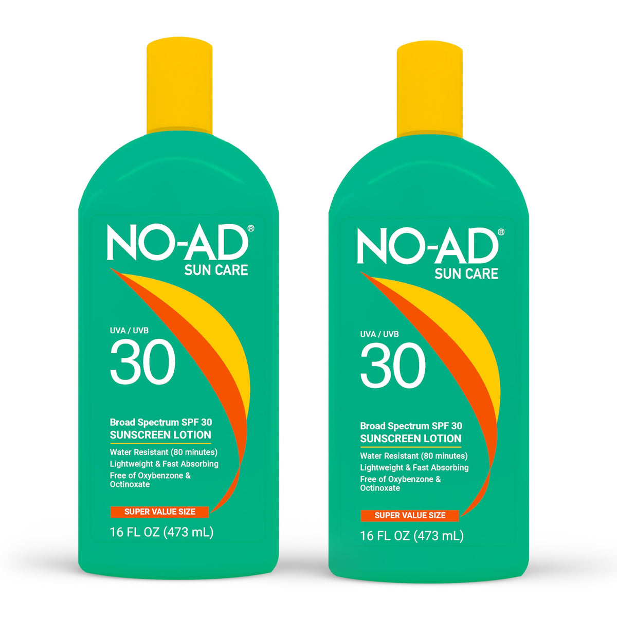 NO-AD SPF30: bouteille de crème solaire 16oz prête à protéger toute la famille.