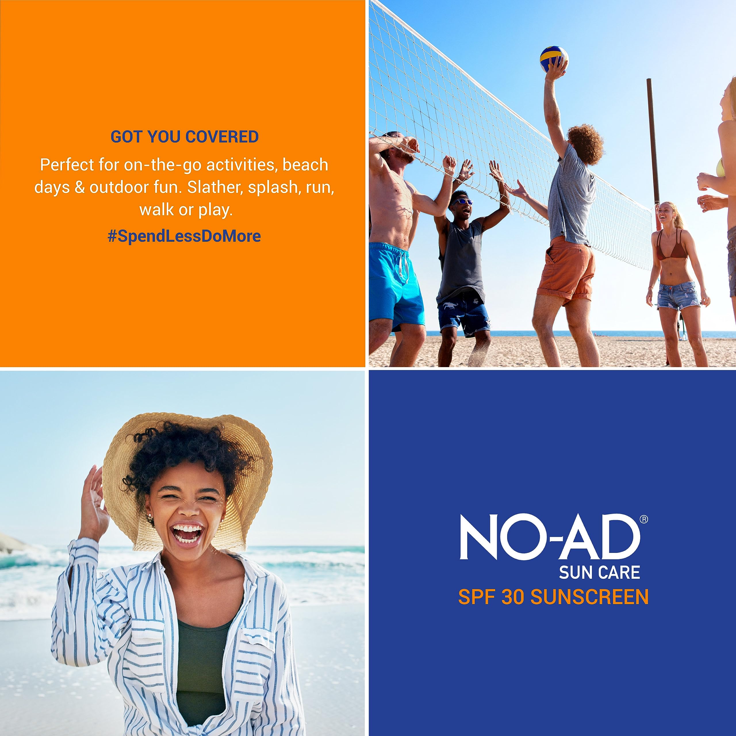 NO-AD SPF30: pack double 16oz pratique et économique.