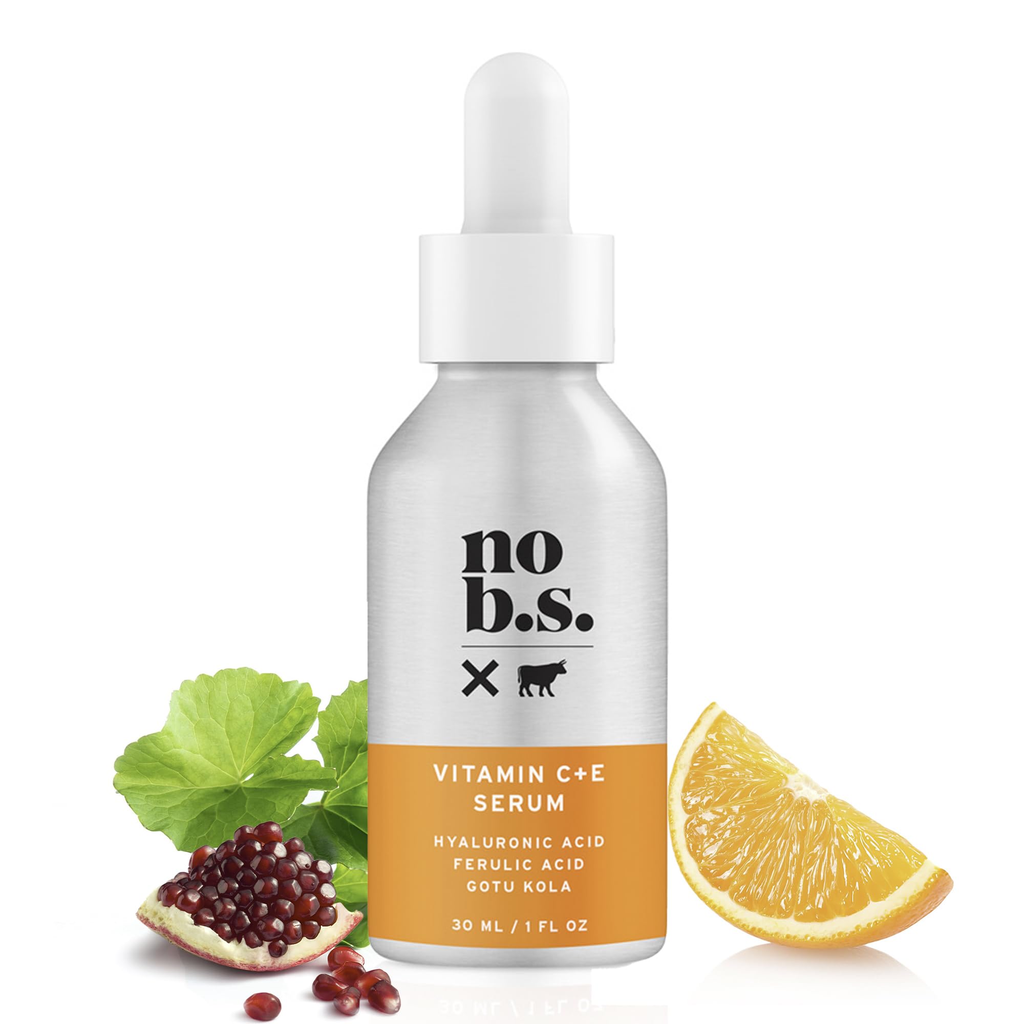NO B. S. NO BAD STUFF sérum Vitamine C et E, flacon élégant pour peau lumineuse.