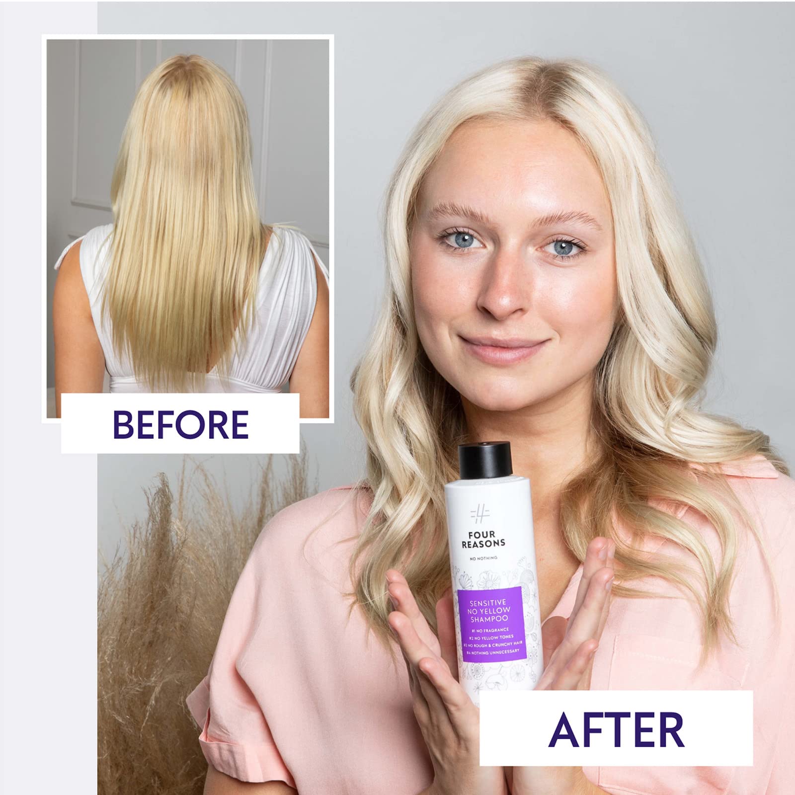 No nothing: Pigment violet neutralisant les reflets jaunes sur cheveux blonds.