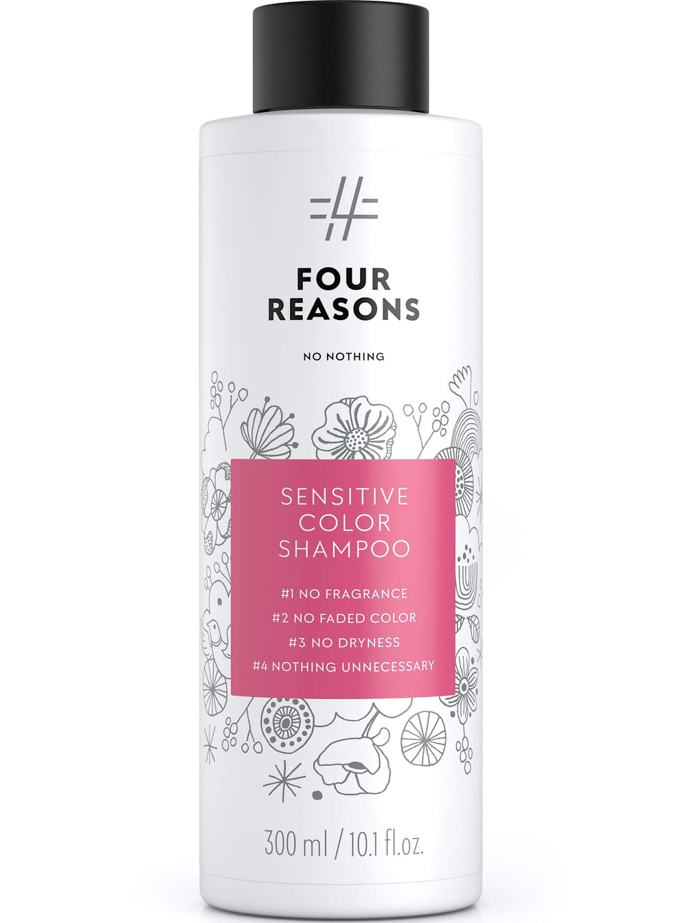 No Nothing Shampoing sensible bouteille: hydratation douce pour cheveux colorés et cuir chevelu sensible.
